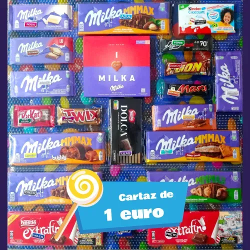 Cartaz de Chocolates para máquina de vending com seleção de chocolates