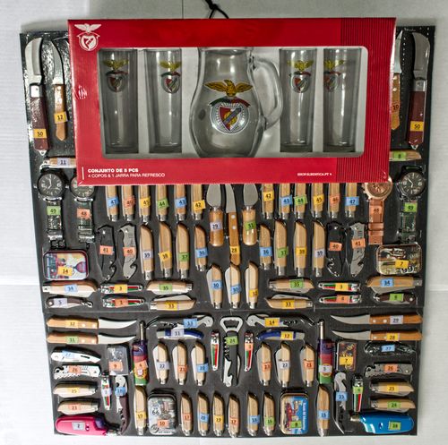 Cartaz de Brindes 1 euro com navalha para máquina de vending